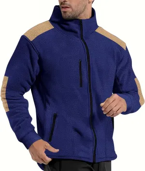 Men's Fleece Jackets Full Zip Lightweight Outdoor Hiking Jackets with Pockets Winter Casual Long Sleeve Warm Outwear