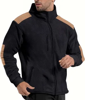 Men's Fleece Jackets Full Zip Lightweight Outdoor Hiking Jackets with Pockets Winter Casual Long Sleeve Warm Outwear