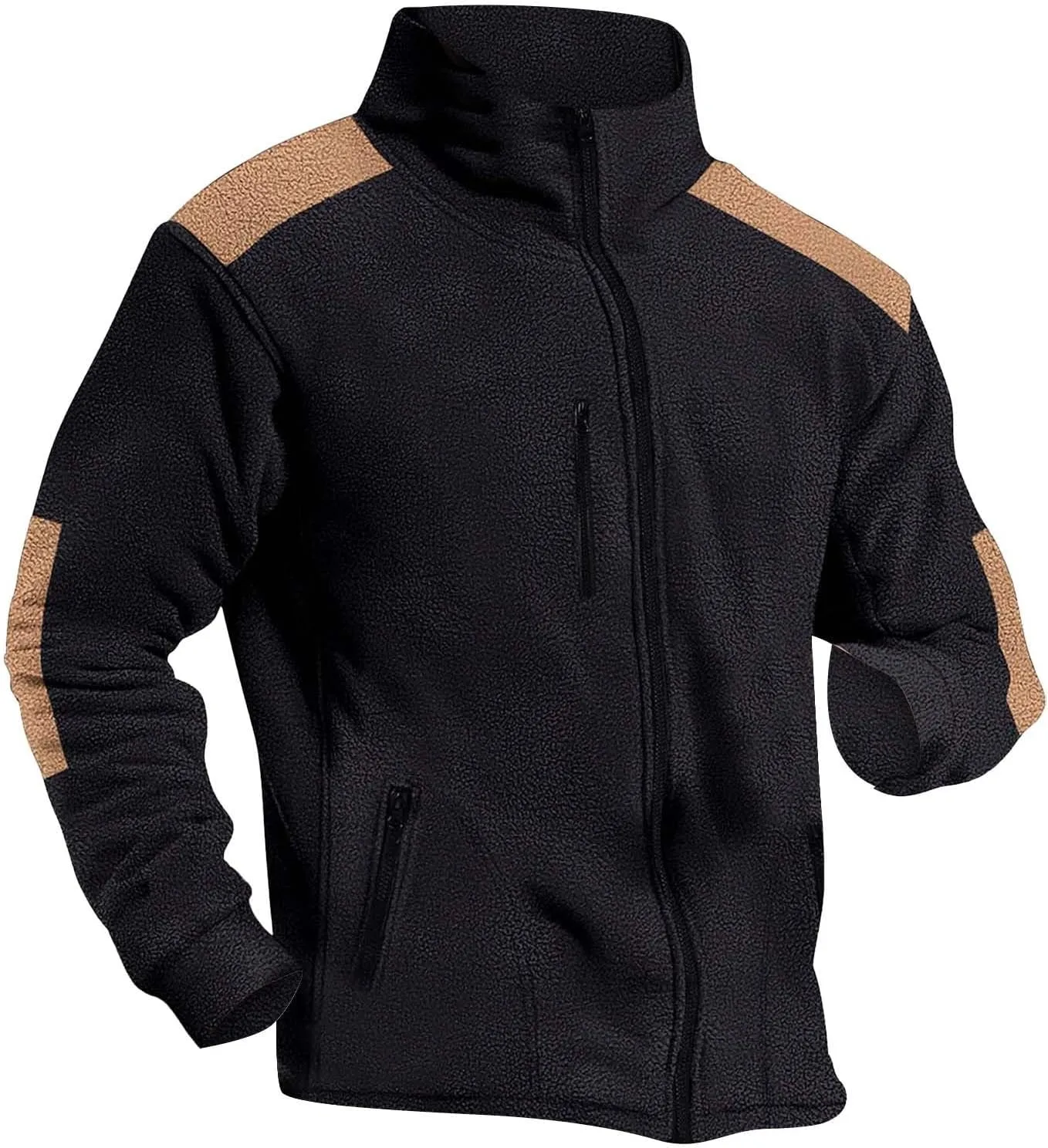 Men's Fleece Jackets Full Zip Lightweight Outdoor Hiking Jackets with Pockets Winter Casual Long Sleeve Warm Outwear