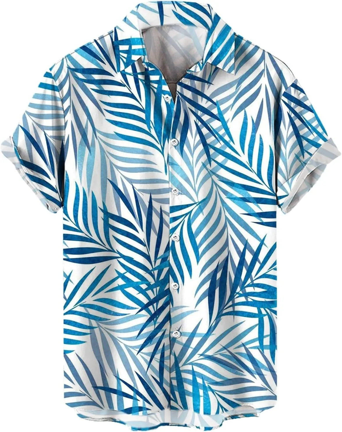Men's Hawaiian Shirts Stylish Summer Button Down Short Sleeve Beach Aloha Shirt Tropical Quick Dry Hippie Tee Top