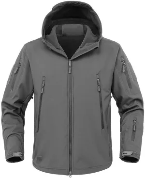 Men's Hooded Rain Jackets 2024 Fall Winter Waterproof Warm Fleece Coats Long Sleeve Windbreaker Jackets With Pockets