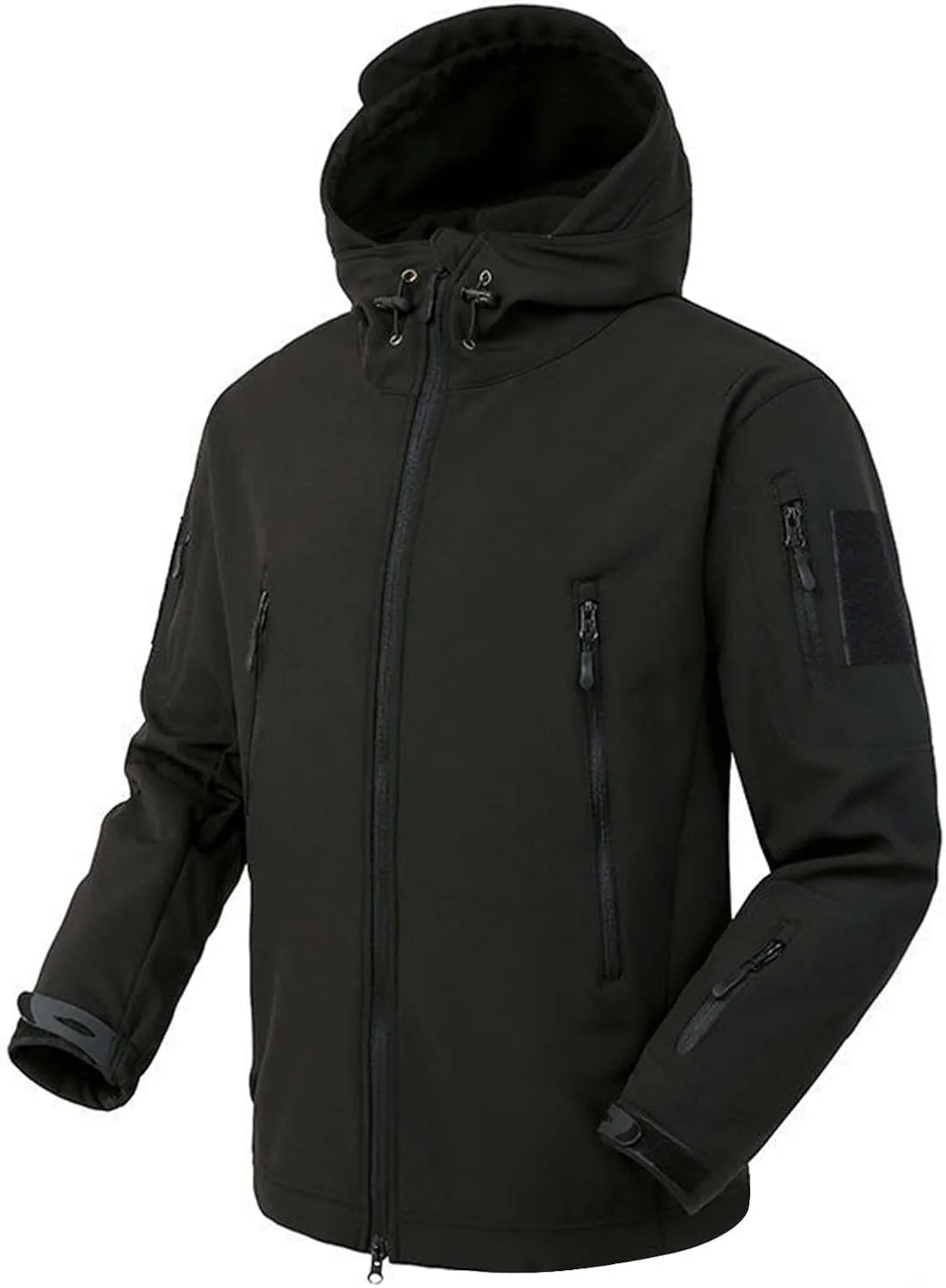 Men's Hooded Rain Jackets 2024 Fall Winter Waterproof Warm Fleece Coats Long Sleeve Windbreaker Jackets With Pockets