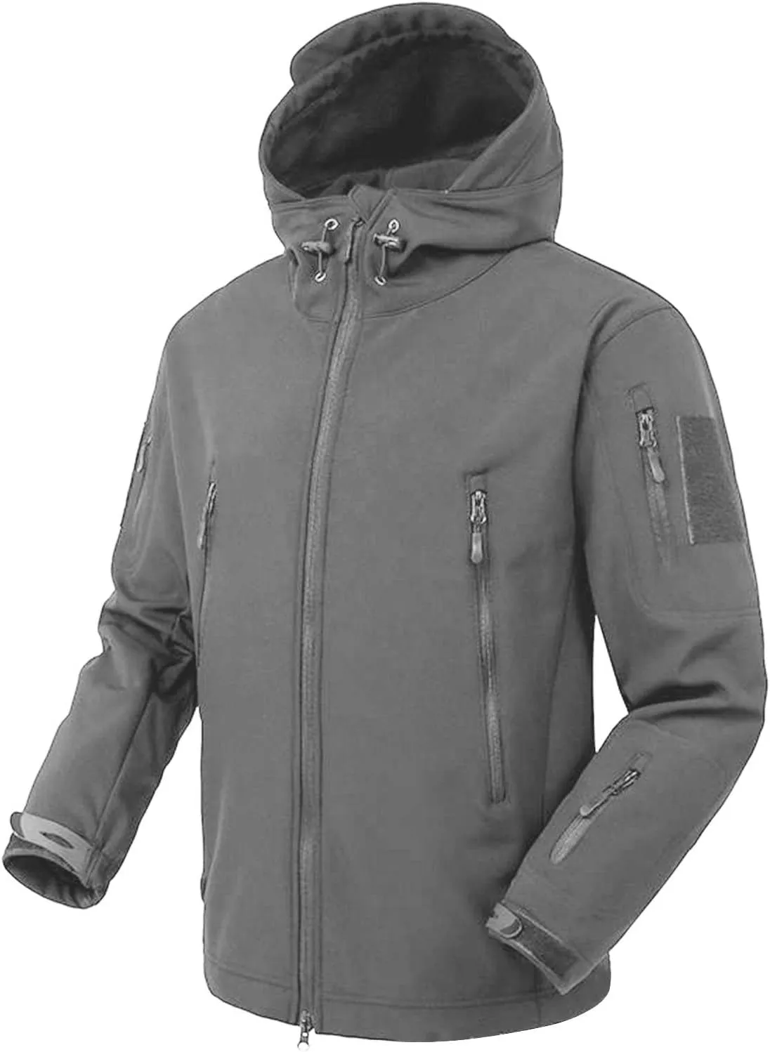Men's Hooded Rain Jackets 2024 Fall Winter Waterproof Warm Fleece Coats Long Sleeve Windbreaker Jackets With Pockets