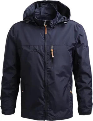 Men's Jacket Rain Windbreaker Cycling Running With Hood Lightweight Jackets, M-5XL