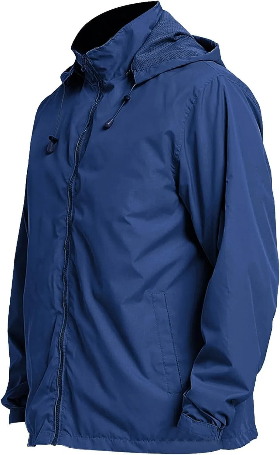 Mens Lightweight Rain Jacket Hooded Windbreaker Jacket Windbreaker Waterproof with Pockets