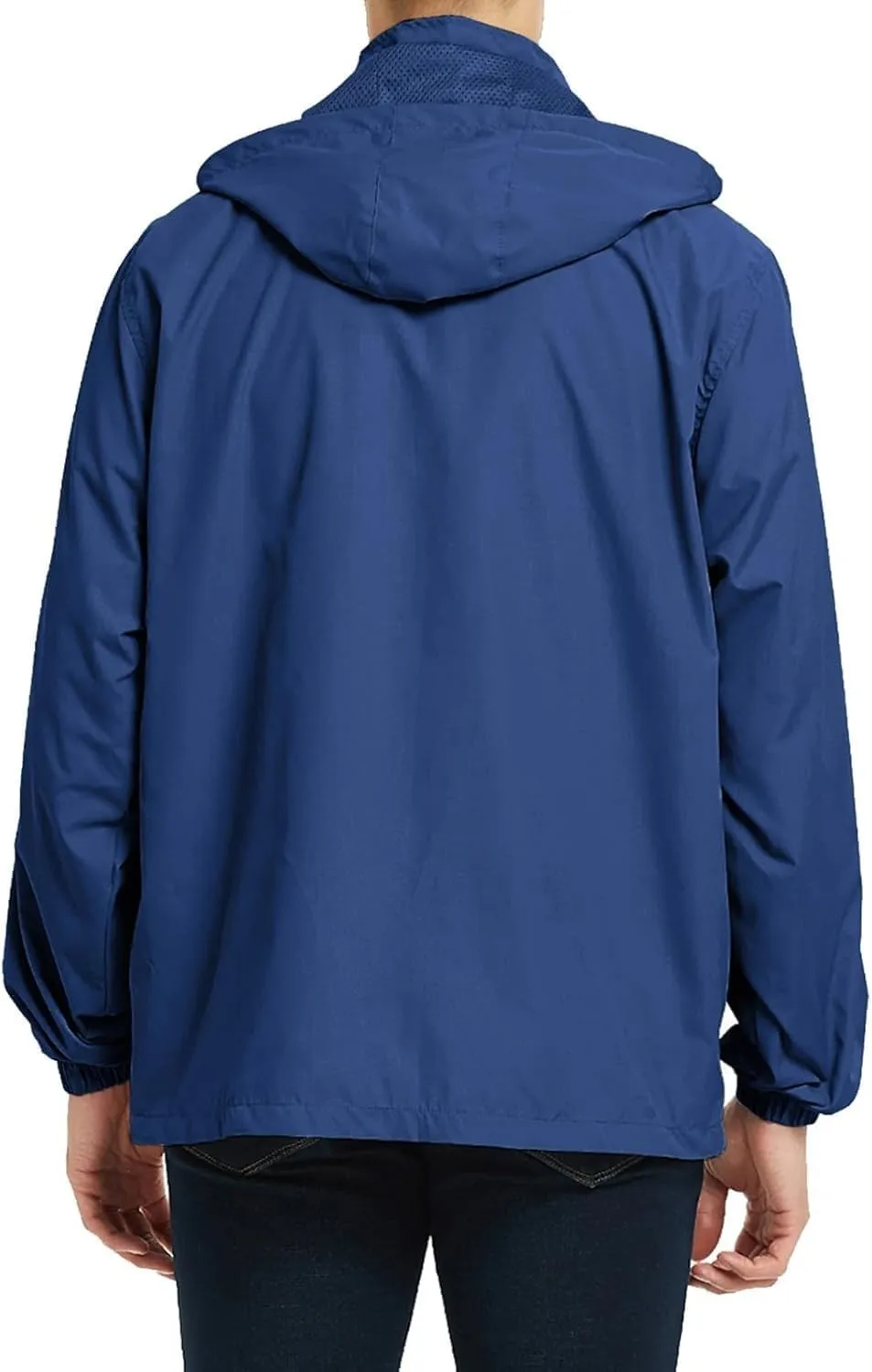 Mens Lightweight Rain Jacket Hooded Windbreaker Jacket Windbreaker Waterproof with Pockets