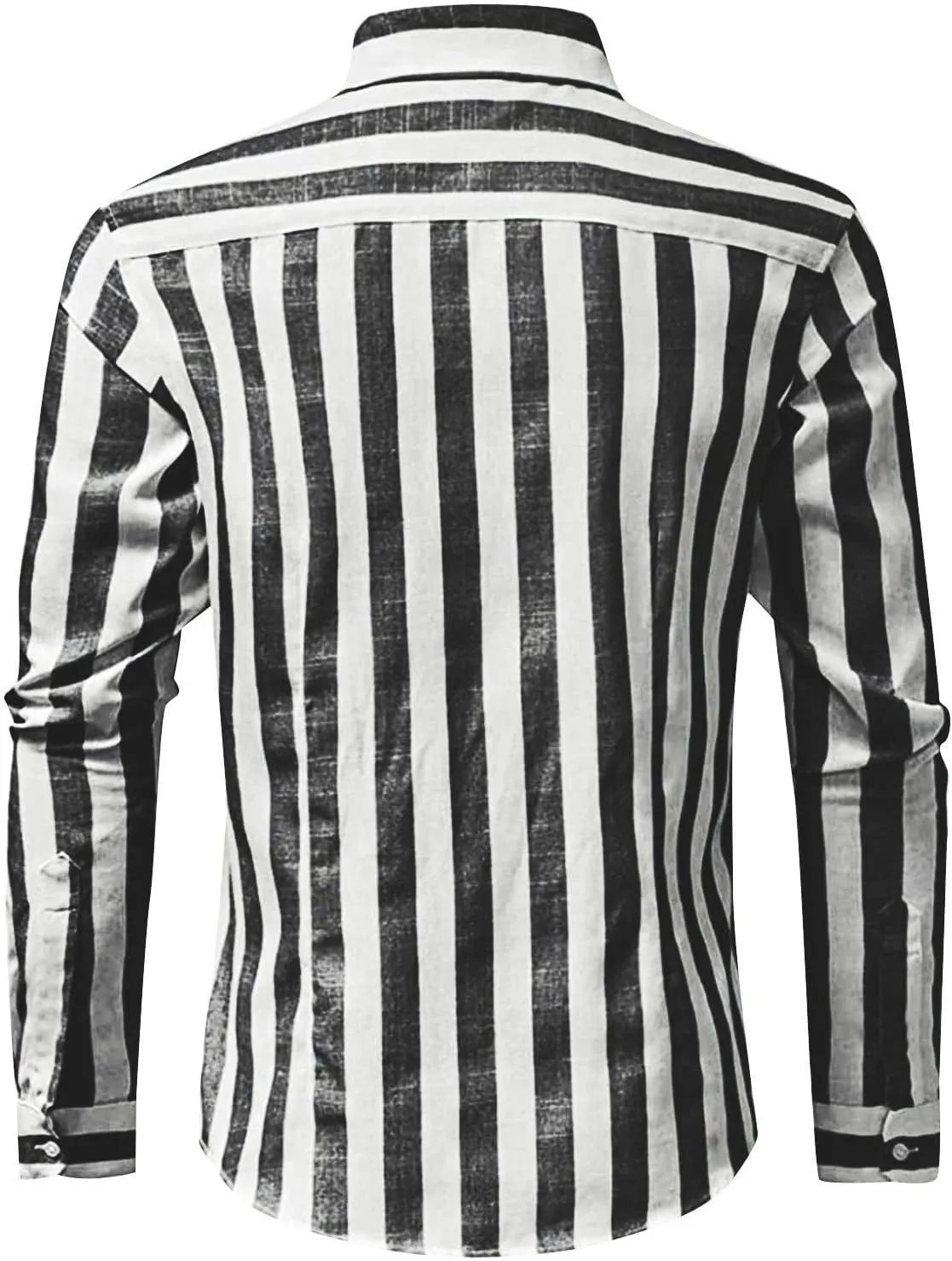 Mens Linen Shirts Summer Trendy Striped Color Block Short Sleeve Dress Shirt Business Office Button Down Work Blouse