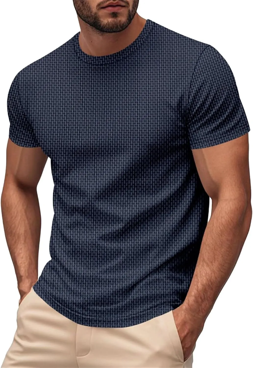 Men's Muscle T-Shirts Stretch Slim Short Sleeve Bodybuilding Gym Tees Thin Breathable Quick Dry Athletic Hipster Shirt