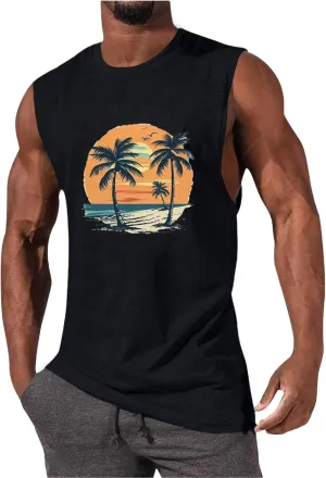 Mens Muscle Tank Tops Gym Bodybuilding Sleeveless Muscle T Shirts Cut Off Shirts Quick Dry Workout Fitness Tee
