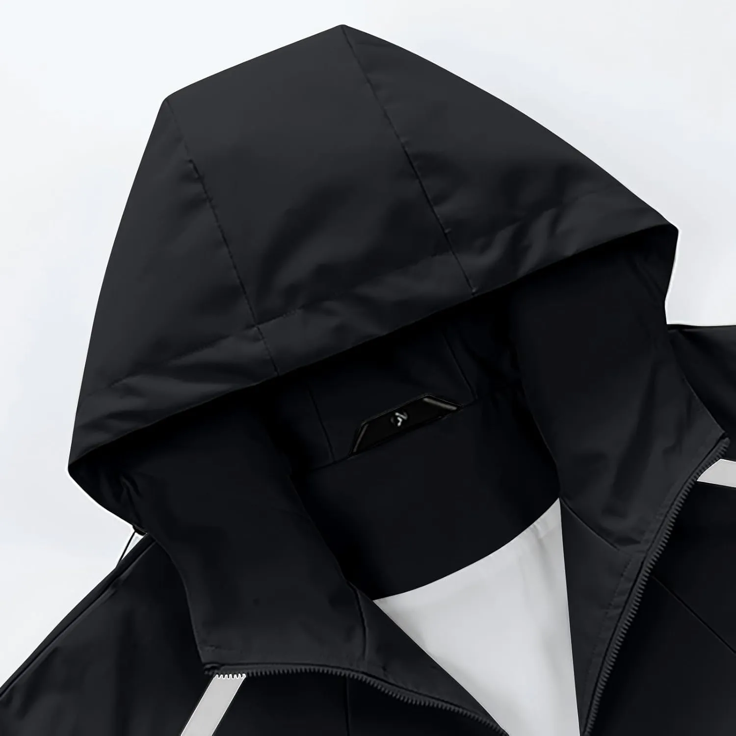Men's Oversized Rain Jacket Lightweight Waterproof Hooded Jacket Pockets Windbreaker Outdoor Hiking Travel Raincoat