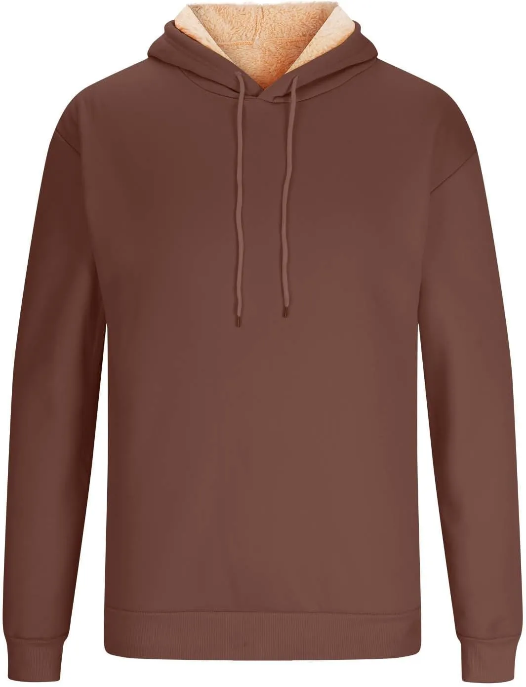 Men's Pullover Hoodie Thick Sherpa Lined Kangaroo Pocket Winter Windproof Warm Fleece Hoodie Athletic Sweatshirts