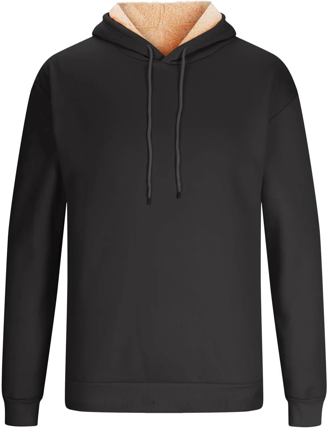Men's Pullover Hoodie Thick Sherpa Lined Kangaroo Pocket Winter Windproof Warm Fleece Hoodie Athletic Sweatshirts