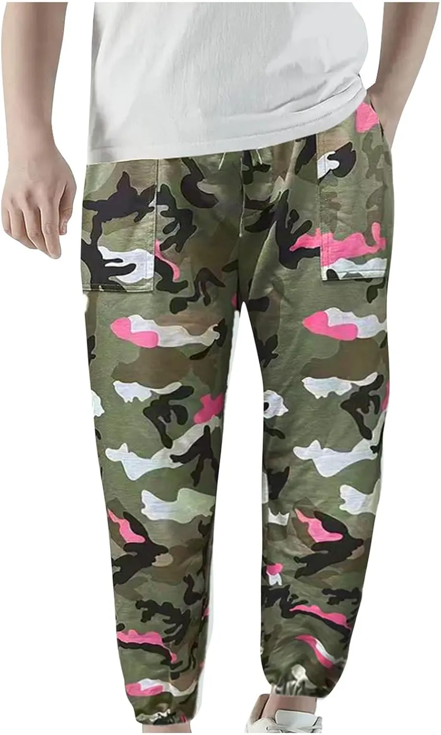 Mens Relaxed-Fit Cargo Pants Multi Pocket Camo Work Tactical Trousers Outdoor Lightweight Breathable Hiking Pants