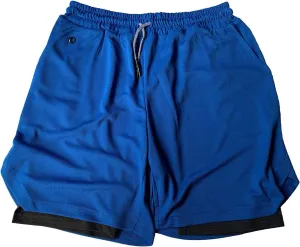 Men's Running Shorts Mesh Gym Athletic Workout Shorts for Men 2 in 1 Quick Dry Sports Shorts with Liner and Pockets