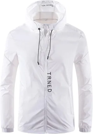Mens Sun Protection Jacket Ultra-Light Thin Breathable Full Zip Hoodie Hiking Fishing Outdoor Quick Dry Shirt