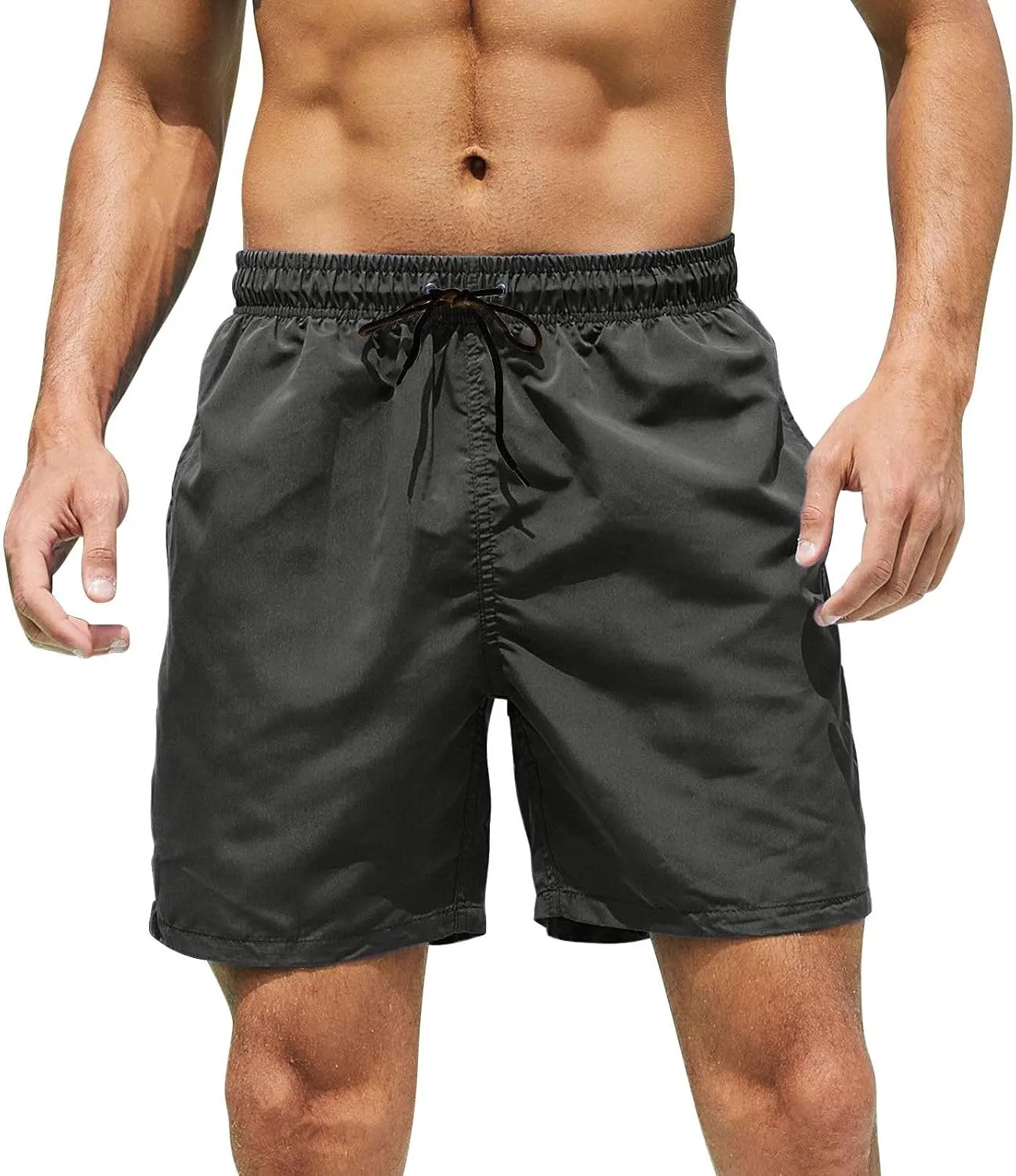 Men's Sweat Shorts Athletic Shorts 7 Inch Workout Gym Running Elastic Waist Drawstring Quick Dry Beach Shorts