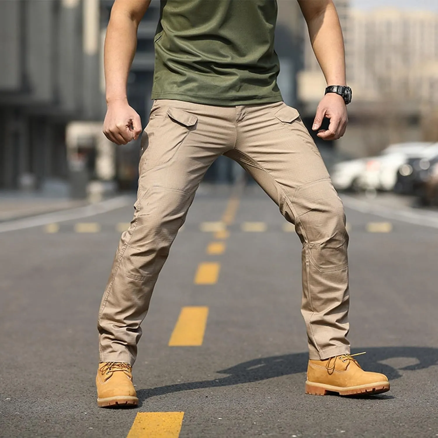 Mens Tactical Cargo Pants Work Hiking Pants Lightweight Outdoor Pants with Multi Pockets Relaxed Fit Camo Cargo Pants