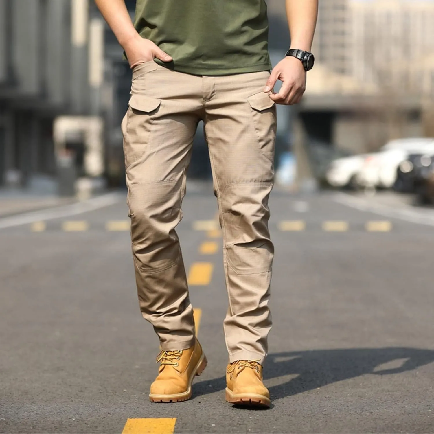 Mens Tactical Cargo Pants Work Hiking Pants Lightweight Outdoor Pants with Multi Pockets Relaxed Fit Camo Cargo Pants