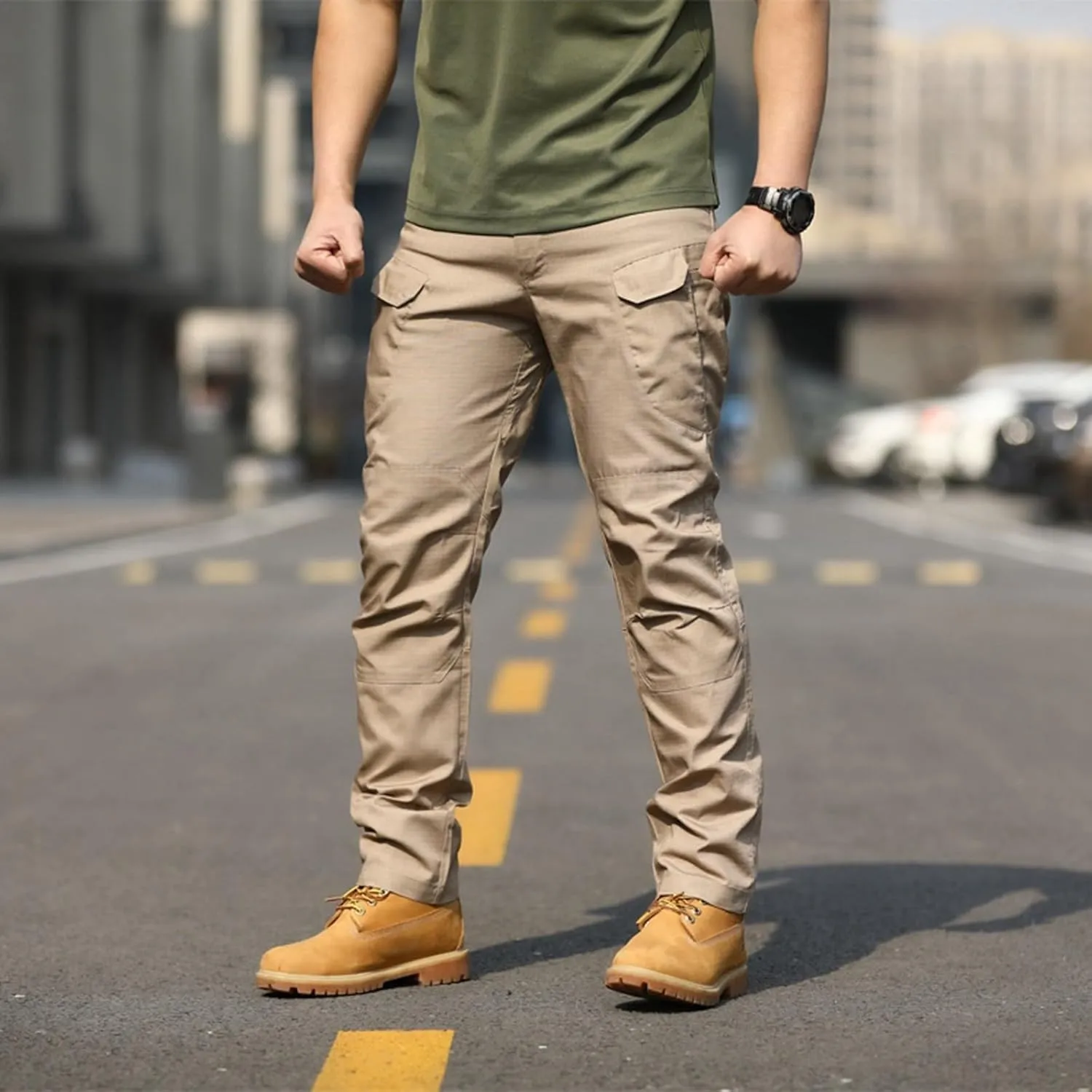 Mens Tactical Cargo Pants Work Hiking Pants Lightweight Outdoor Pants with Multi Pockets Relaxed Fit Camo Cargo Pants