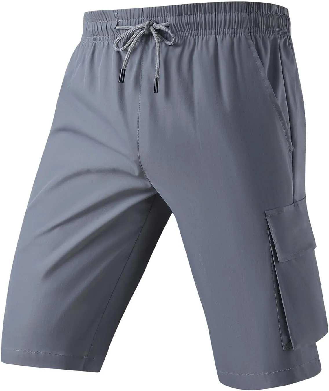 Men's Tactical Cargo Shorts Drawstring Breathable Jogging Shorts Straight Leg Baggy Pants with Multiple Pockets