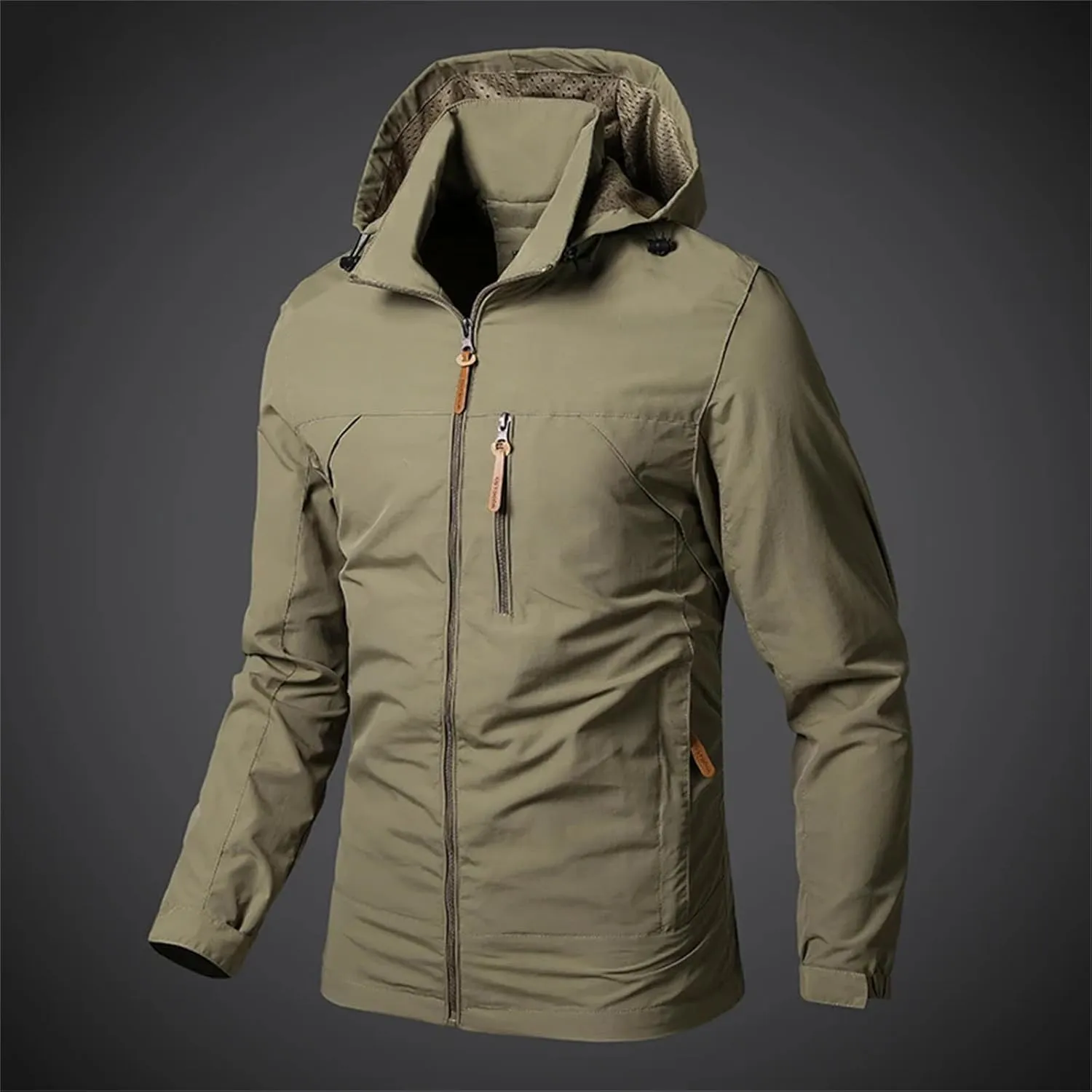 Men's Tactical Jacket Waterproof Lightweight Mountain Sport Jacket Casual Zip Up Hoodie Outdoor Windbreaker Outwear