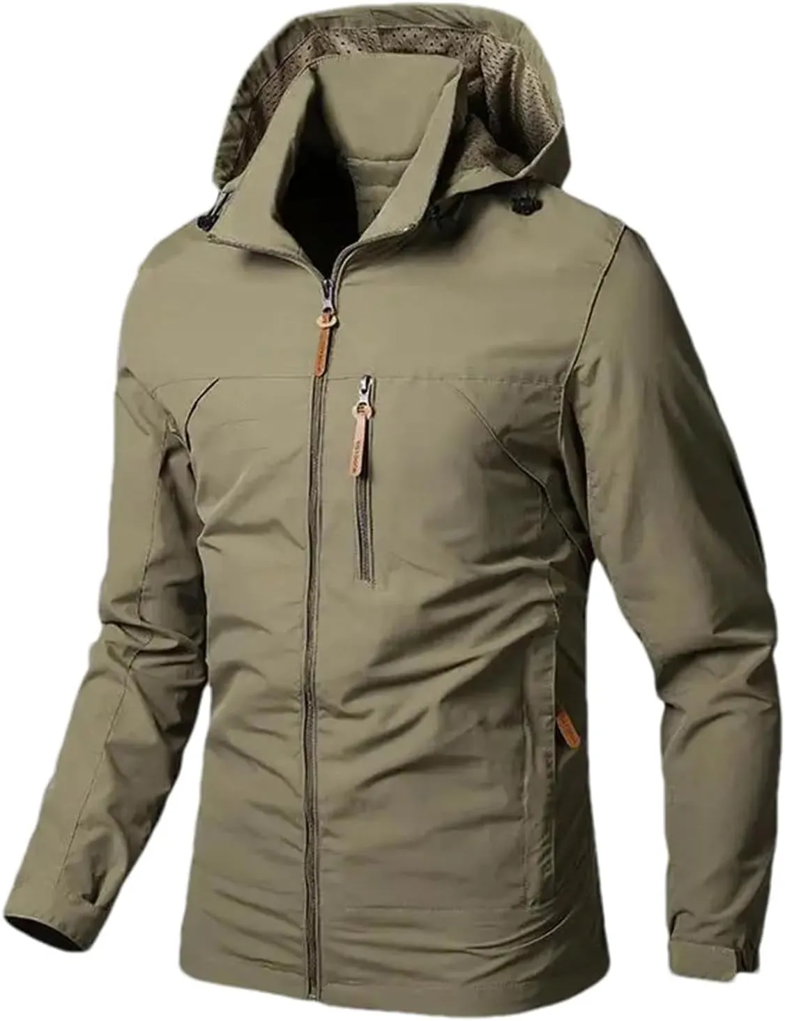 Men's Tactical Jacket Waterproof Lightweight Mountain Sport Jacket Casual Zip Up Hoodie Outdoor Windbreaker Outwear