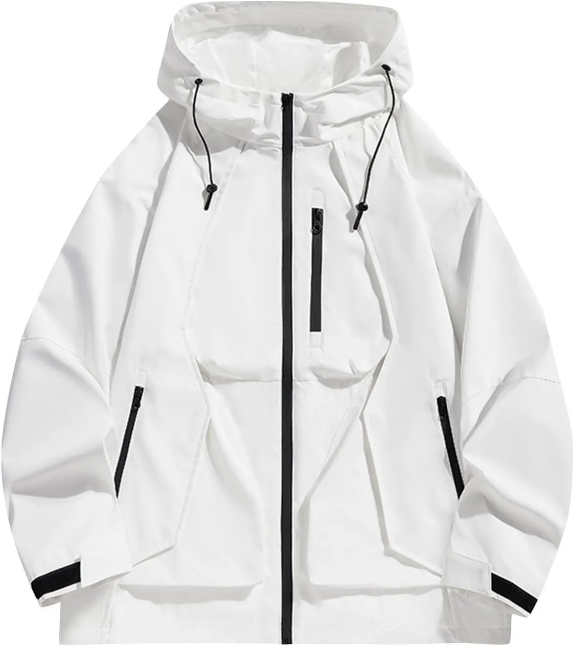 Mens Waterproof Rain Jacket Outdoor Softshell Hiking Jacket Oversized Hooded Rain Coat Windbreaker Warm Fall Clothes