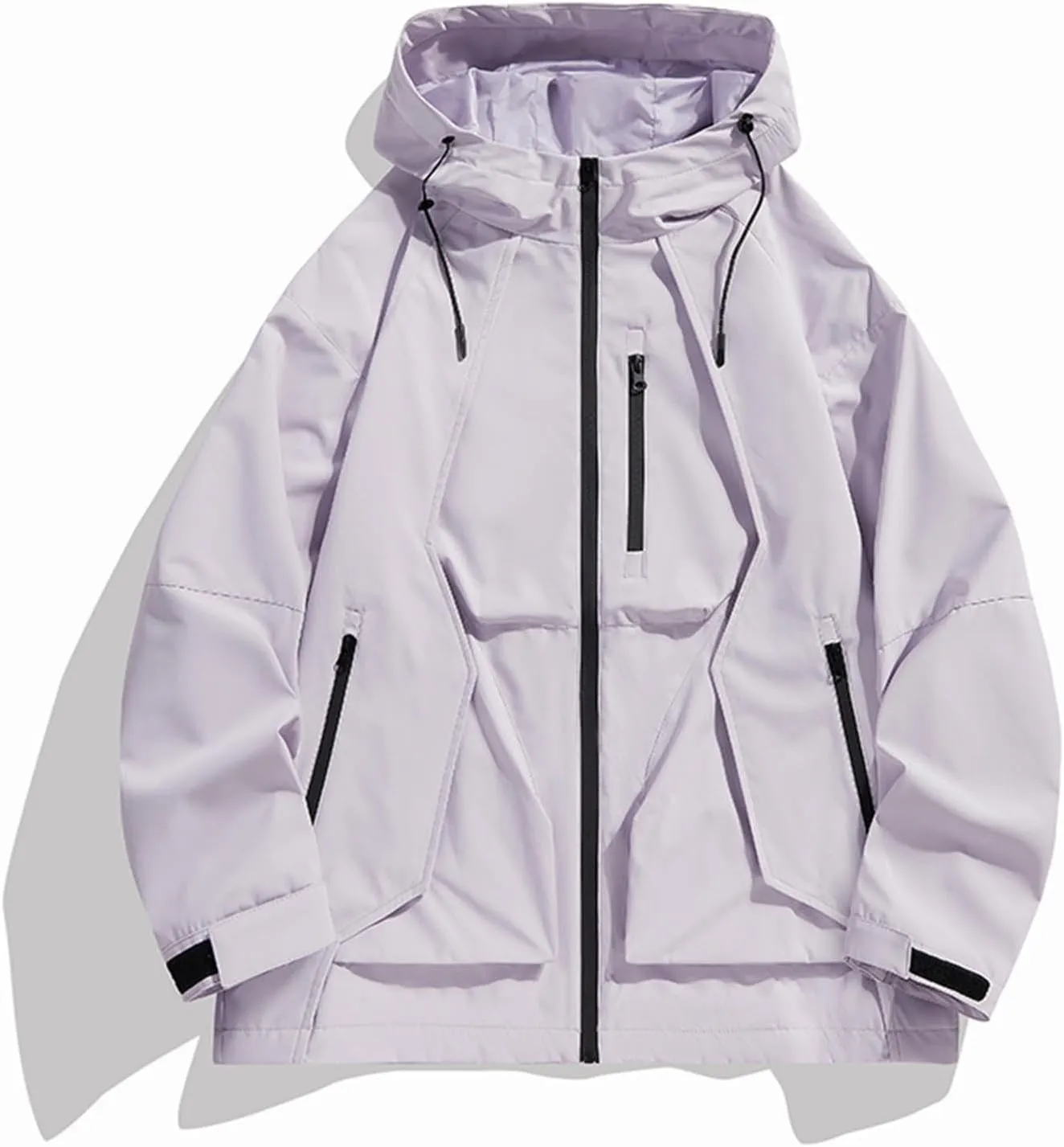 Mens Waterproof Rain Jacket Outdoor Softshell Hiking Jacket Oversized Hooded Rain Coat Windbreaker Warm Fall Clothes