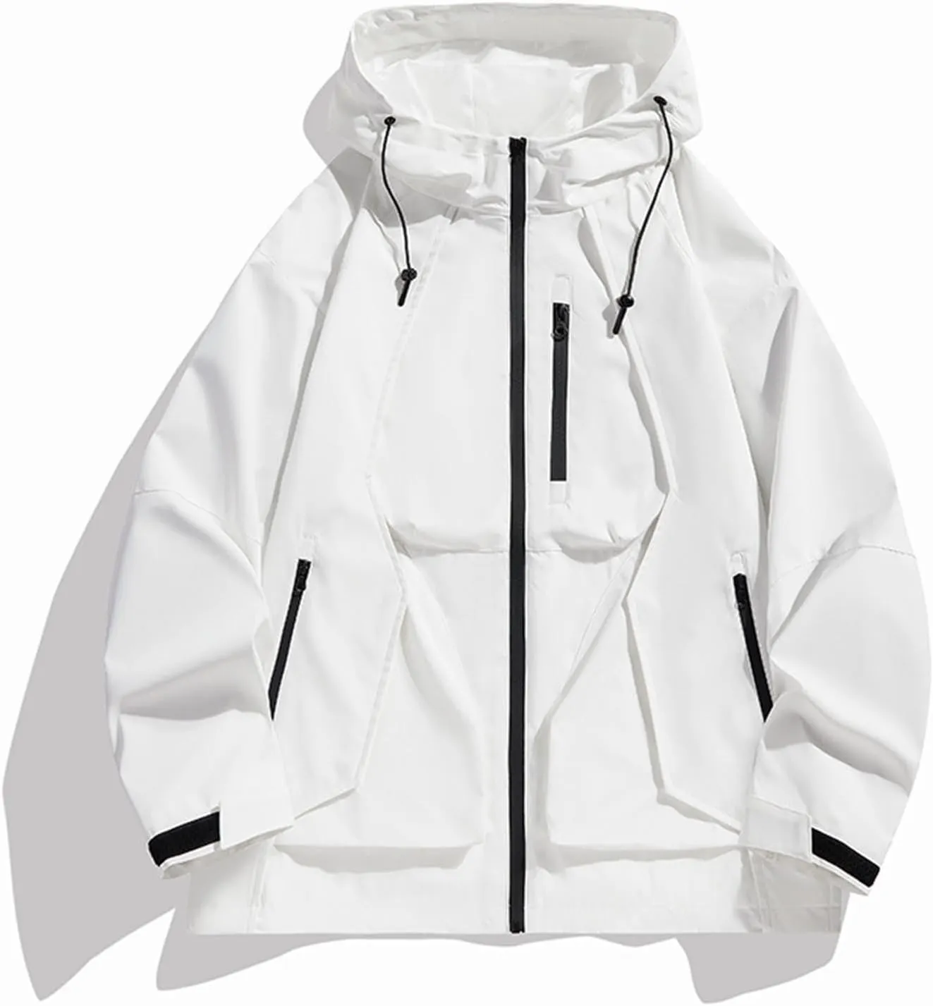 Mens Waterproof Rain Jacket Outdoor Softshell Hiking Jacket Oversized Hooded Rain Coat Windbreaker Warm Fall Clothes