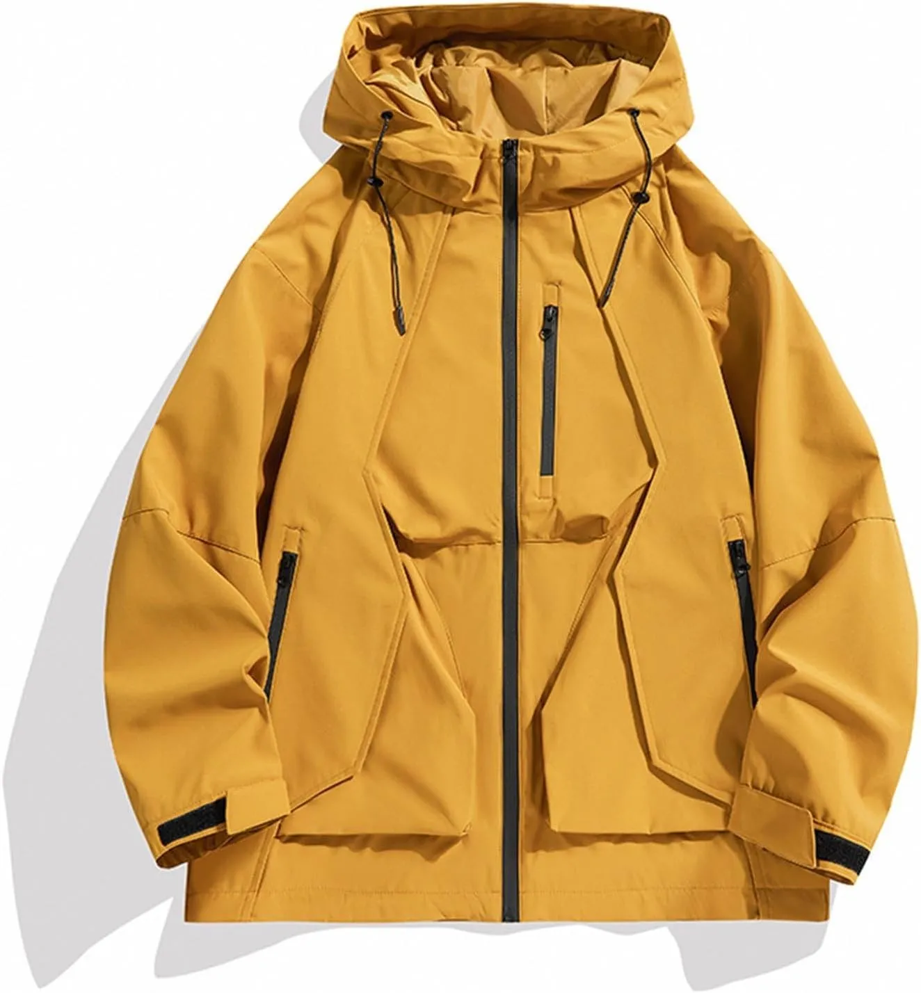 Mens Waterproof Rain Jacket Outdoor Softshell Hiking Jacket Oversized Hooded Rain Coat Windbreaker Warm Fall Clothes
