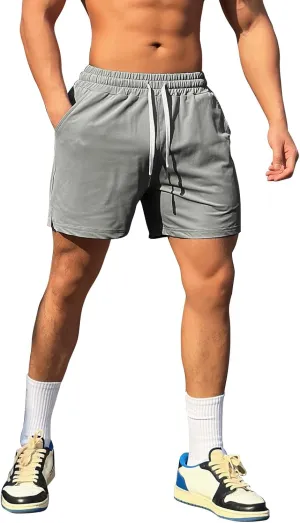 Mens Workout Athletic Shorts Drawstring Quick Dry Hiking Shorts Men Lightweight Sports Gym Shorts Running