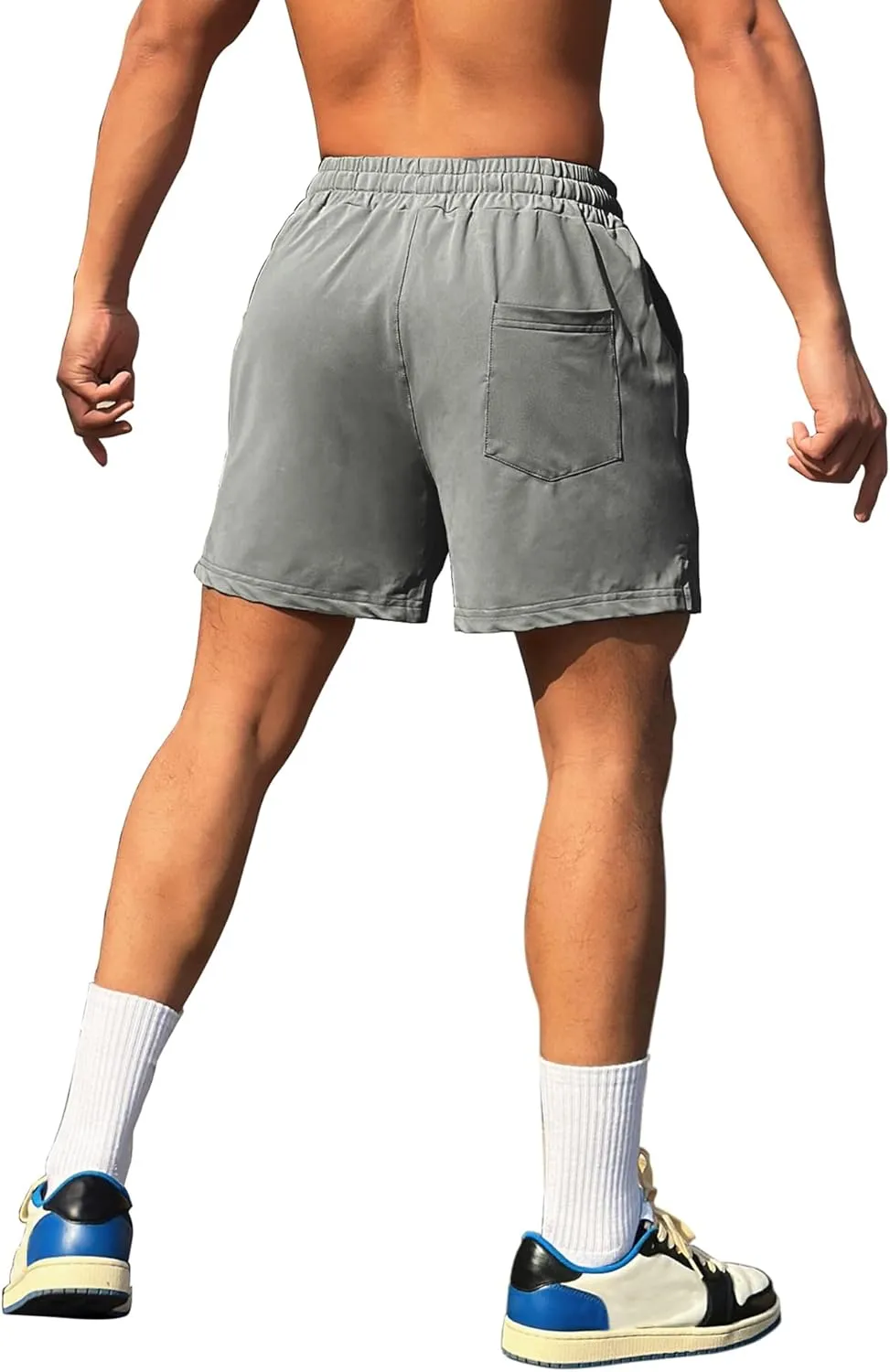 Mens Workout Athletic Shorts Drawstring Quick Dry Hiking Shorts Men Lightweight Sports Gym Shorts Running