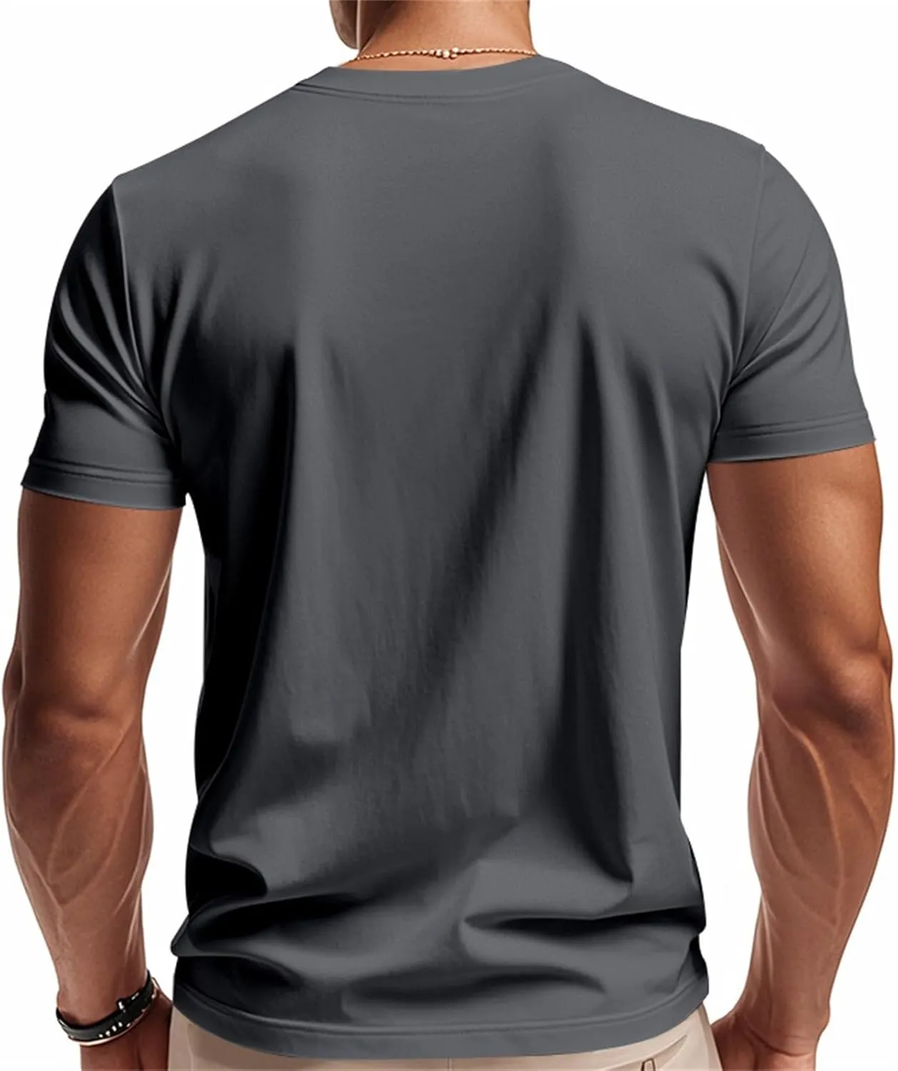 Men's Workout Shirts Stretch Slim V Neck Bodybuilding T-Shirts Athletic Gym Short Sleeve Tee Tops Hipster Muscle Shirt
