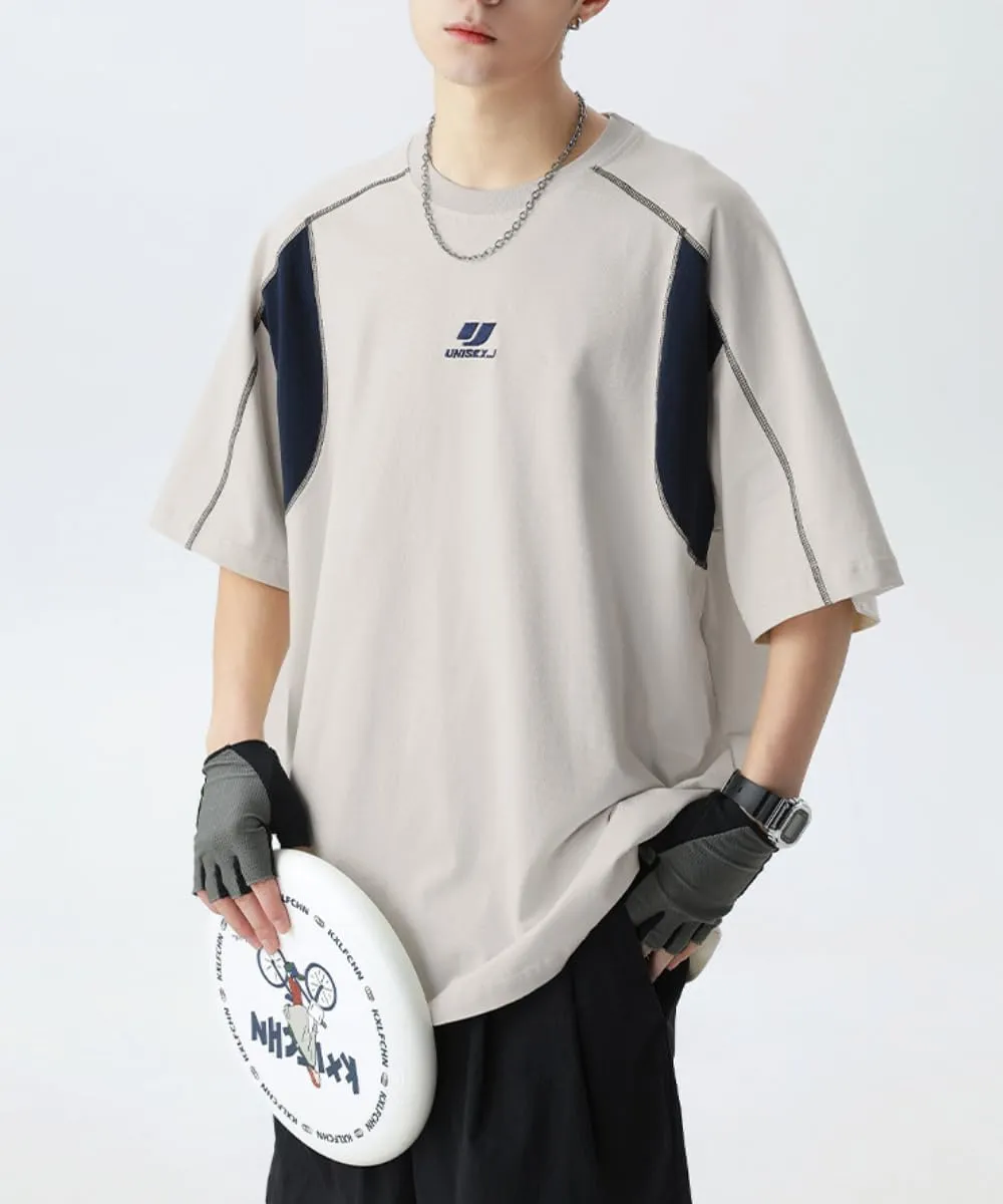 Men's Y2K Retro Baggy T-Shirts Crewneck Short Sleeve Alt Emo Stripe Shirt Oversized Techwear Racing Scene Clothes