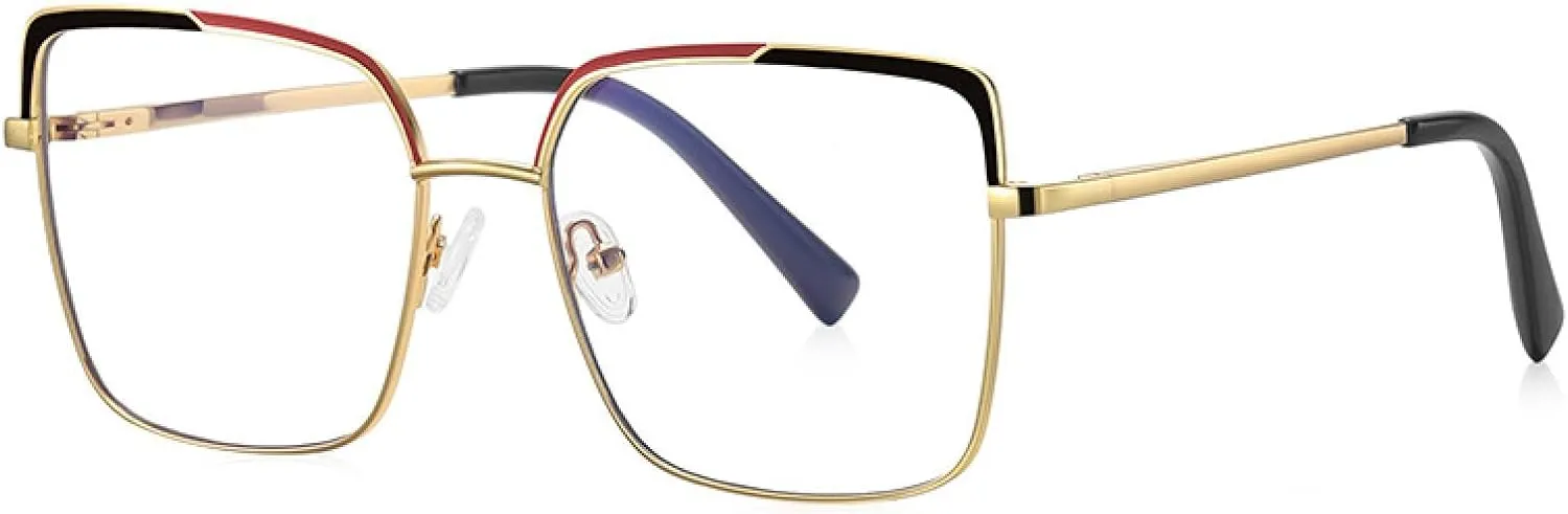 Metal Colored Frame Glasses Frame Women's