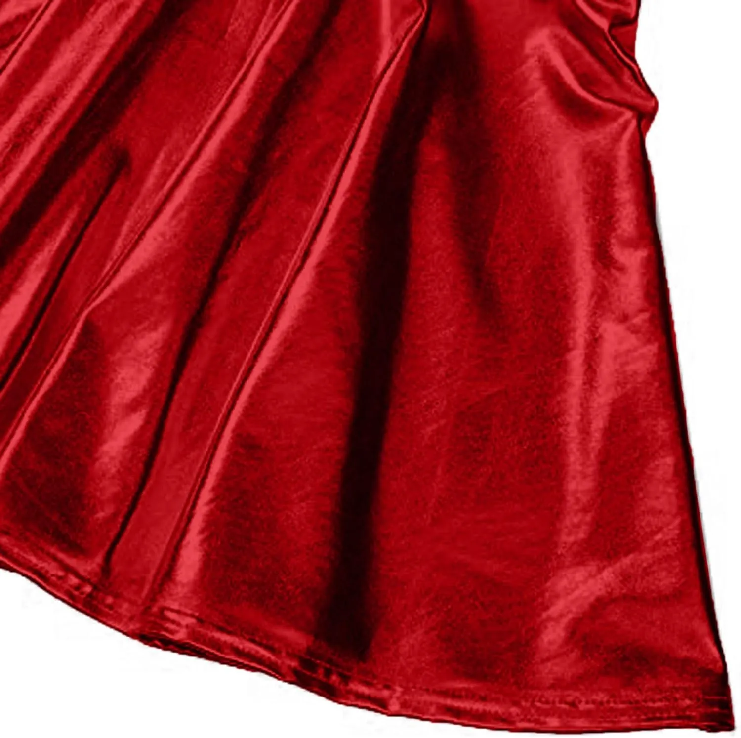 Mini Skirt Women's Fashion High Waist Pleated Solid Color Short Skirt Loose Skirt Metallic Skater Skirt Women