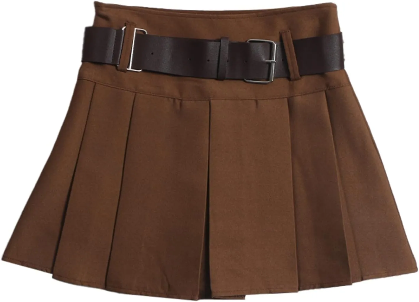 Mini Skirts for Women Fashion High Waisted Pleated Skirts with Belt Casual Summer Lightweight A Line Swing Skirt