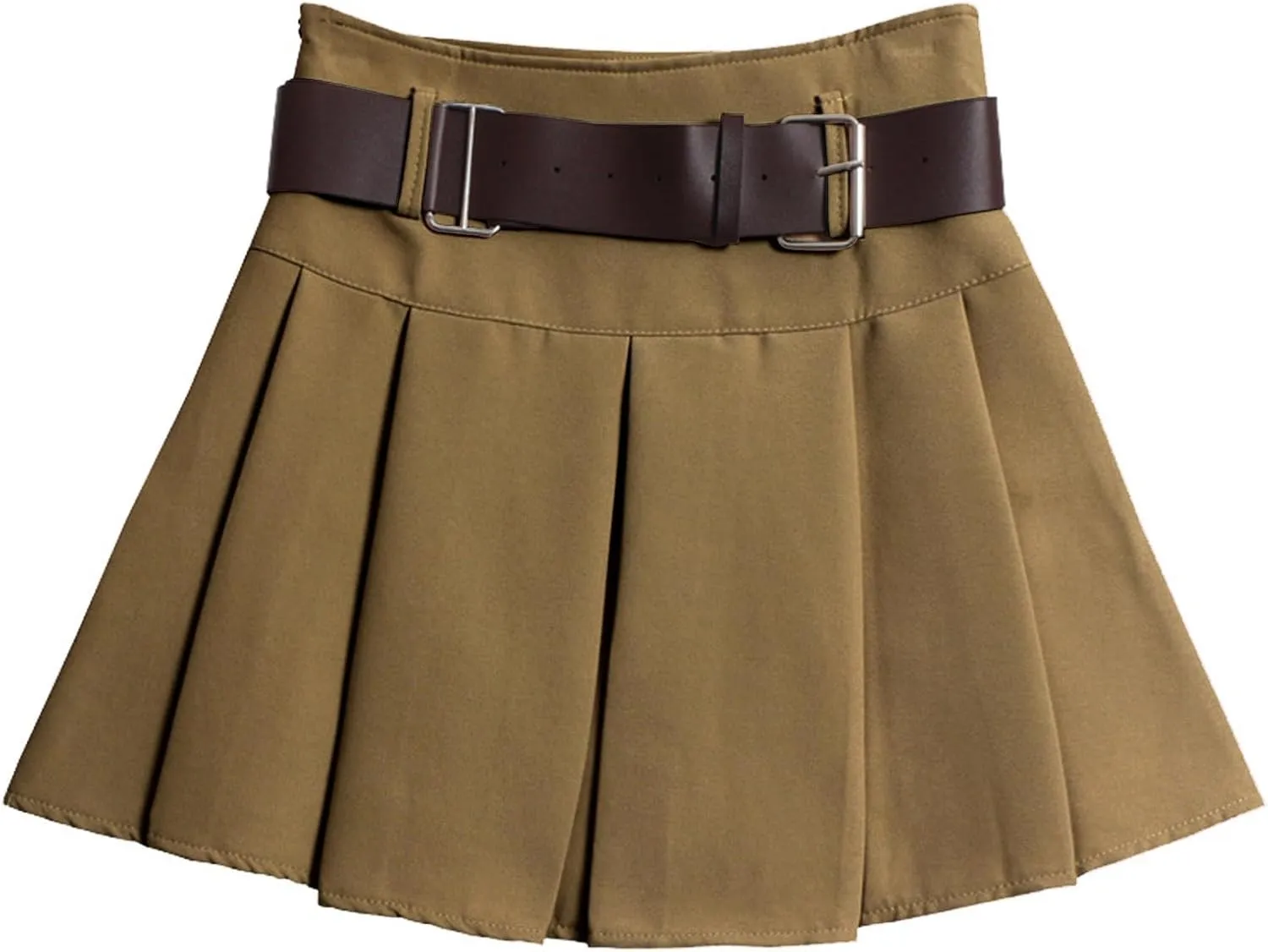 Mini Skirts for Women Fashion High Waisted Pleated Skirts with Belt Casual Summer Lightweight A Line Swing Skirt