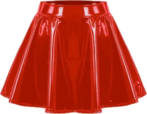 Mini Skirts for Women Ladies Glossy Pleated Short Skirt Large Size Performance Skirt Skirt Skirt Black Skirt for