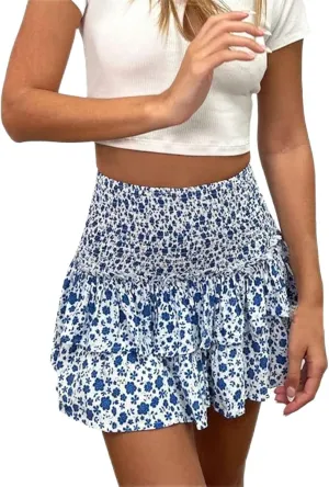 Mini Skirts Womens Sexy Skirt Pleated Skirt Ruffle Printed Skirt Fashion Printed Pleated Lace Skirt Black Skirts