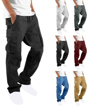 Muscularfit Cargo Pant for Men Big and Tall Casual Athletic Jogger Sport Outdoor Trousers Relaxed Fit Multi Pockets Sweatpant