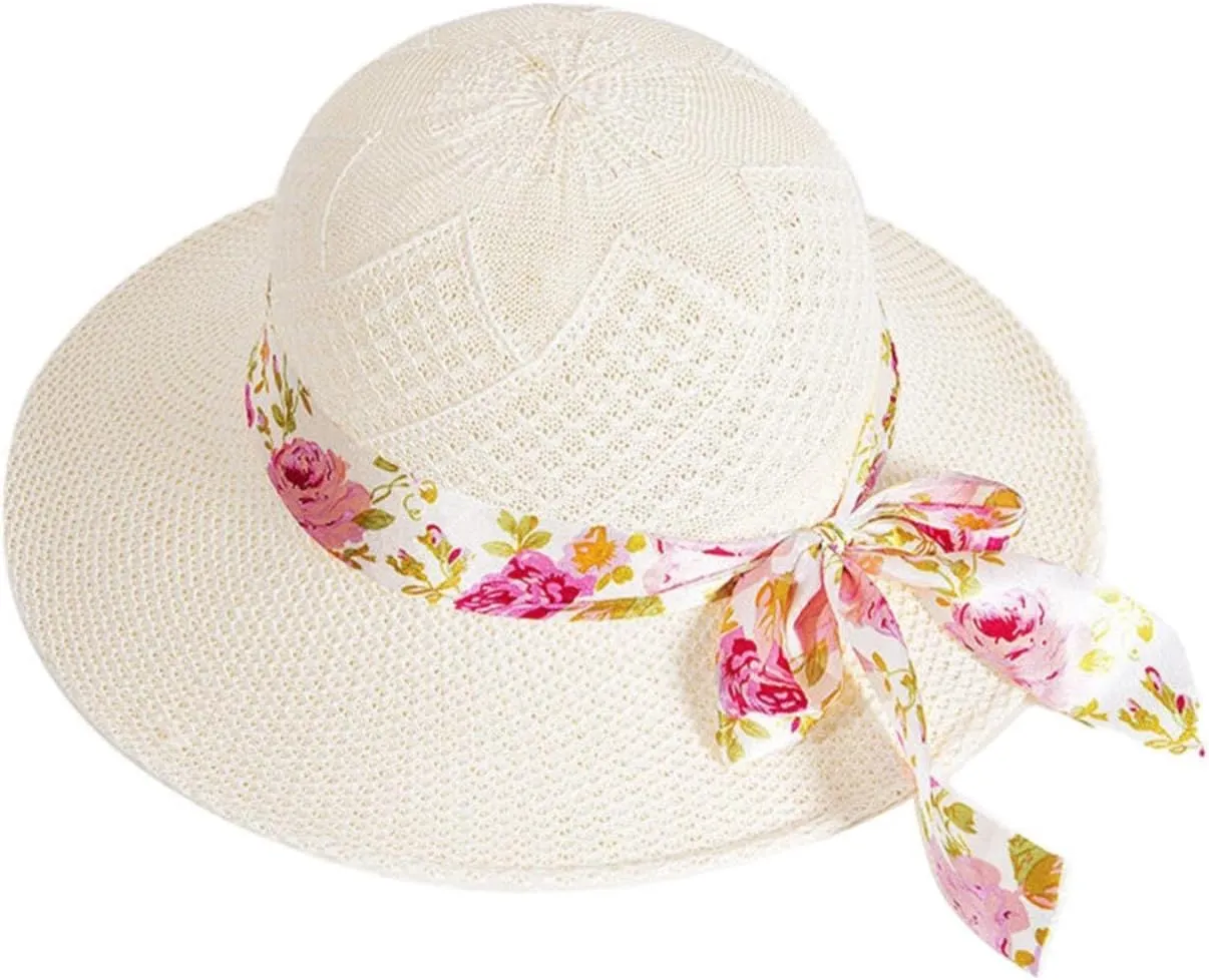 New Imitation Lafite Hat Summer Women Sun Hat Sunshade Big Brim Fisherman Hat Beach Hat Rain Hat Womens (White, A)