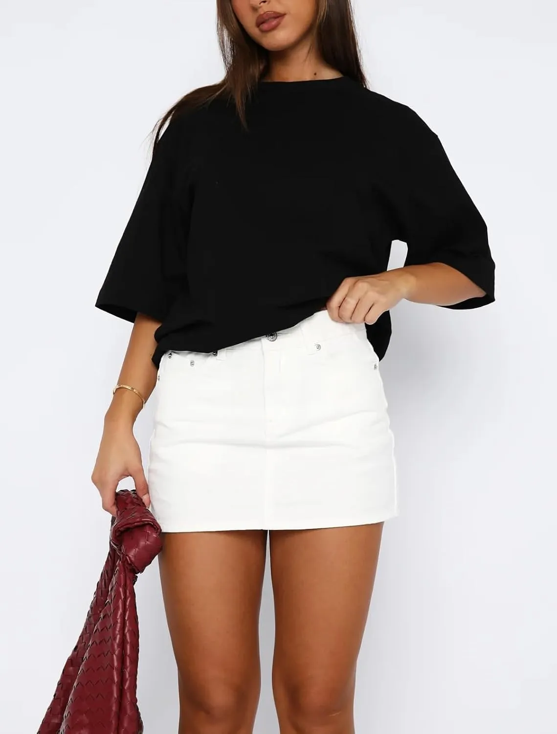 NUFIWI Women Retro Denim Skirt Low Rise Casual Mini Jean Skirts Low Waisted Button Front Short Cargo Skirt with Pockets