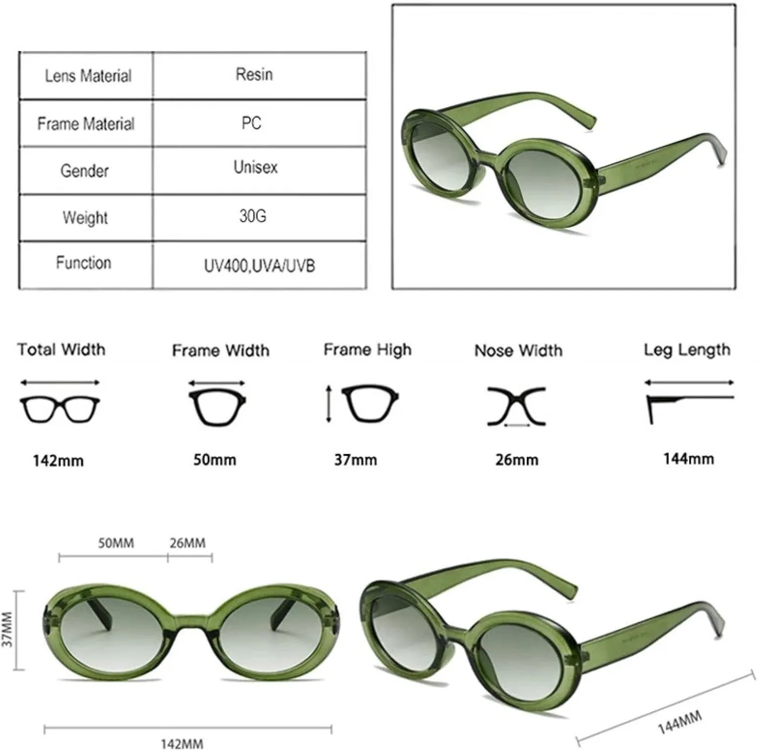 Oval Jelly Color Women Sunglasses Fashion Uv400 Men Trending Gradient