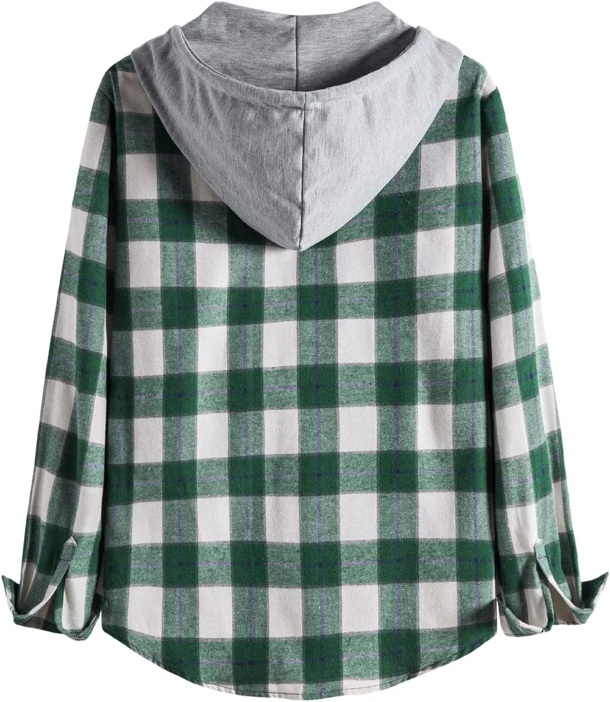 Plaid Hoodies Jackets for Men Relaxed Fit Zip Up Long Sleeve Lightweight Lined Button Down Padded Jackets Color Block