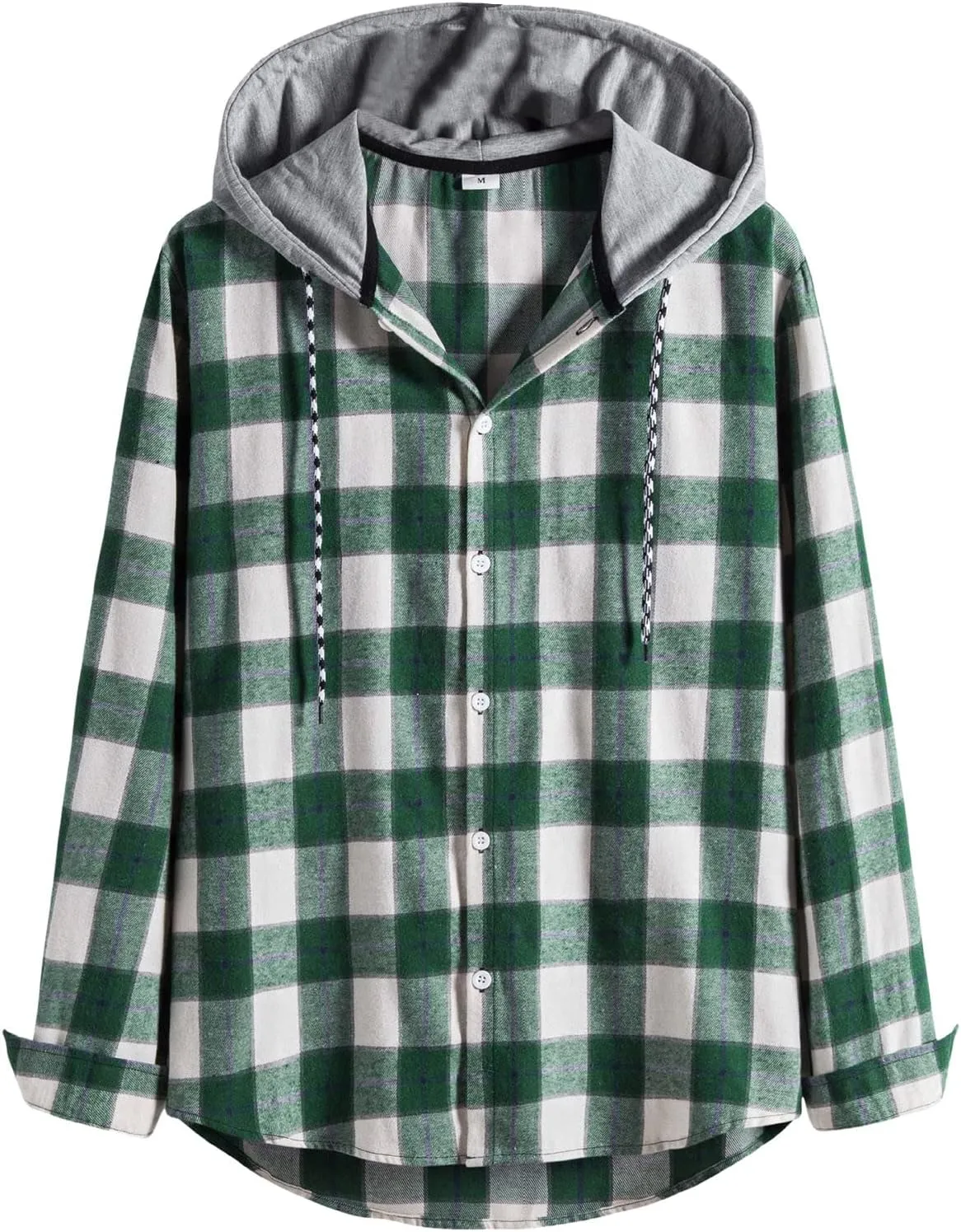 Plaid Hoodies Jackets for Men Relaxed Fit Zip Up Long Sleeve Lightweight Lined Button Down Padded Jackets Color Block