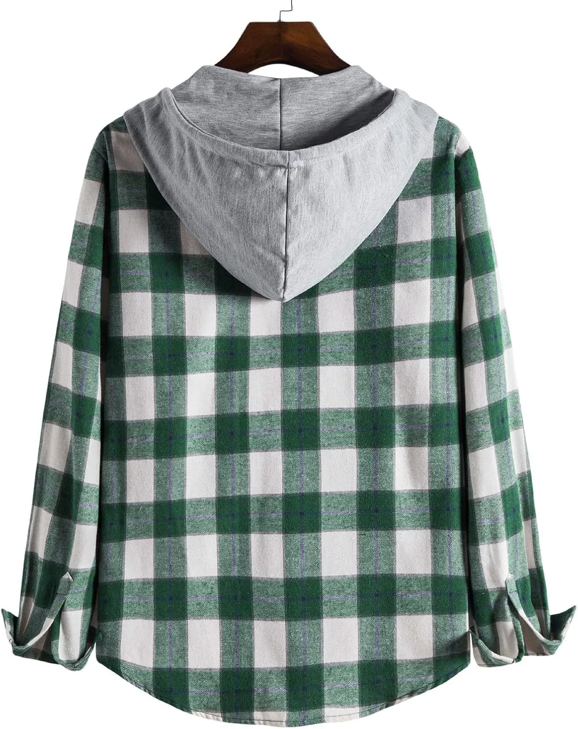 Plaid Hoodies Jackets for Men Relaxed Fit Zip Up Long Sleeve Lightweight Lined Button Down Padded Jackets Color Block