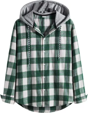 Plaid Hoodies Jackets for Men Relaxed Fit Zip Up Long Sleeve Lightweight Lined Button Down Padded Jackets Color Block
