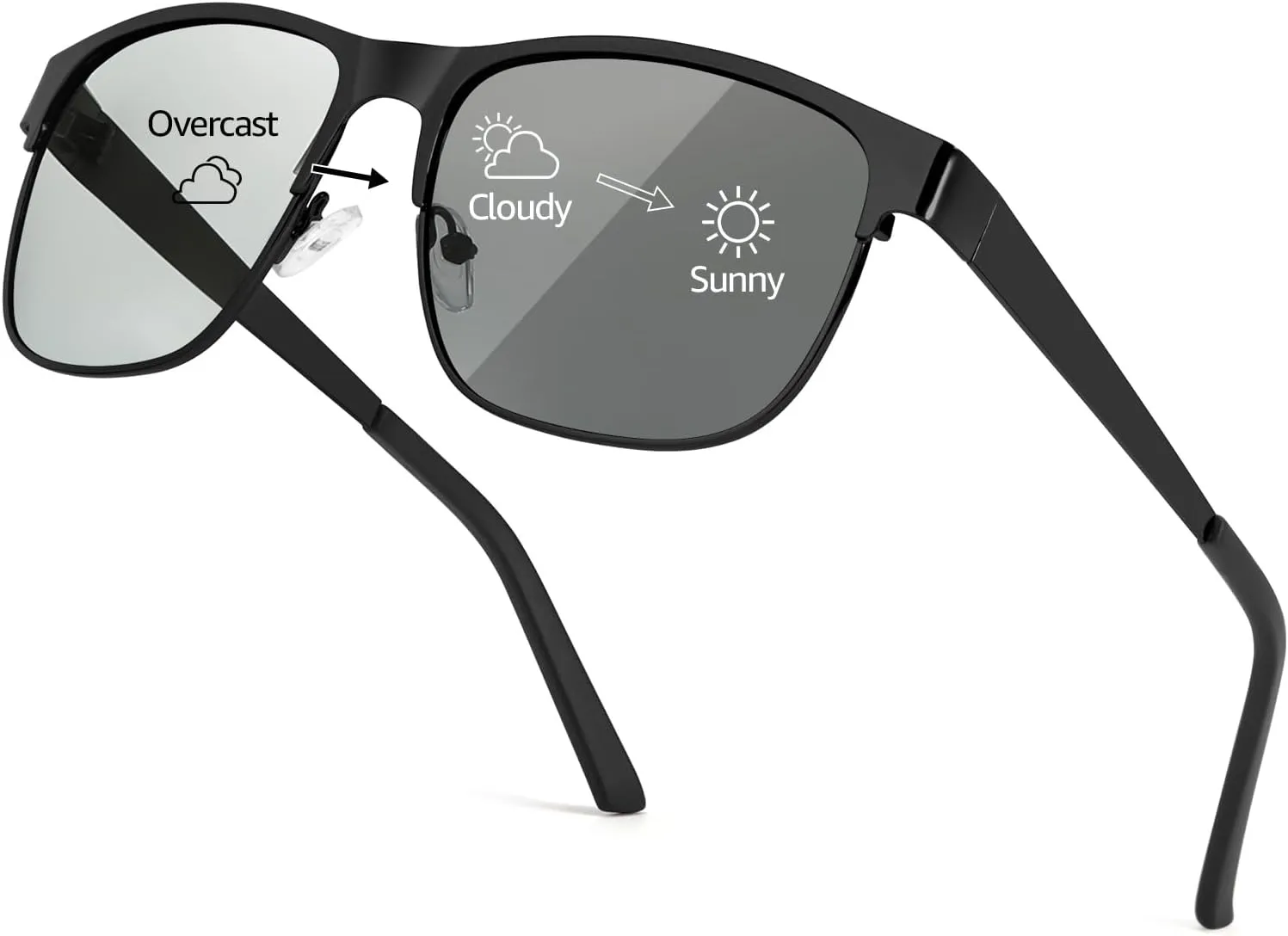 Polarized Photochromic Sunglasses for Men Women Anti Glare Driving Sun Glasses IF3722