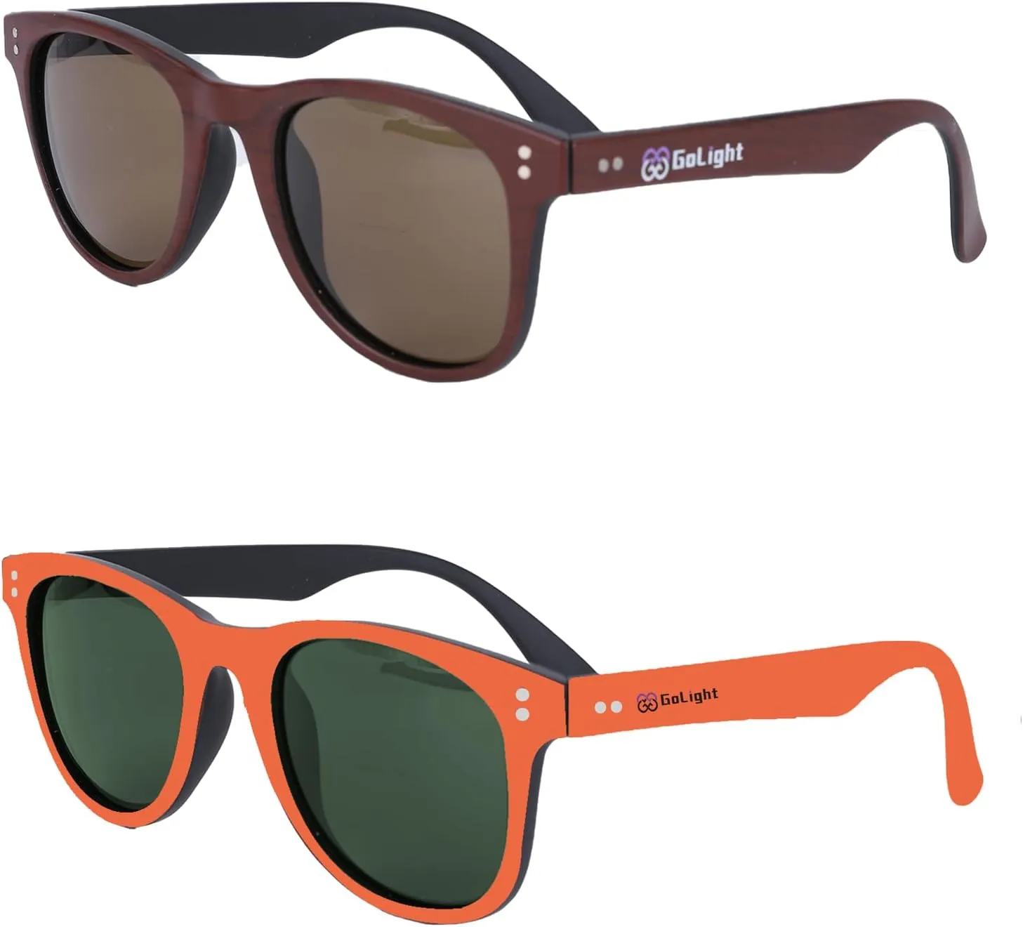 Polarized Sunglasses for Men and Women, Sun Glasses with UV Protection for Driving Running Fishing Golf Wood/Orange